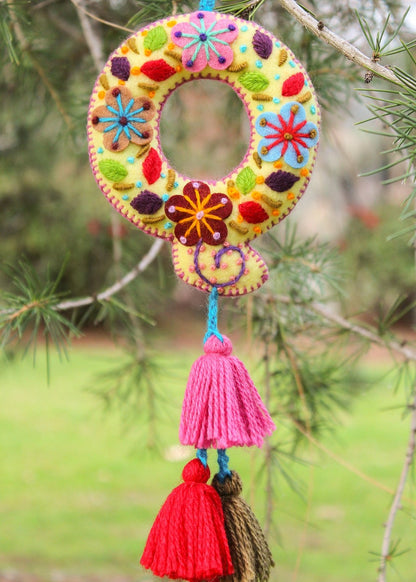 Peruvian Hand Embroidered Letter Shape Keychain