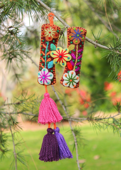 Peruvian Hand Embroidered Letter Shape Keychain